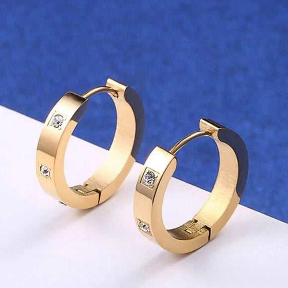 A Pair Women Stainless Steel Hoop Earring