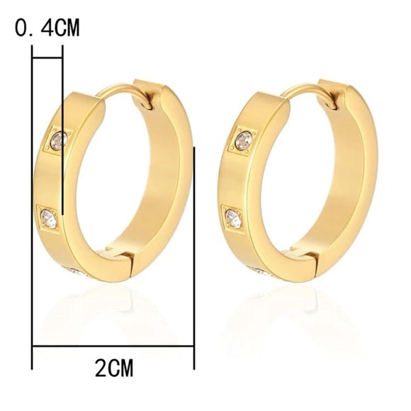 A Pair Women Stainless Steel Hoop Earring