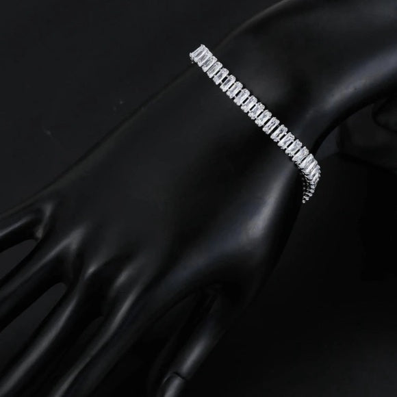 Women Silver Fashion Statement Cubic Shiny Bracelet