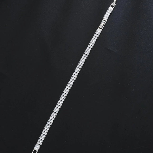 Women Silver Fashion Statement Cubic Shiny Bracelet