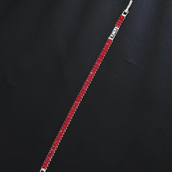 Women Red Fashion Statement Cubic Shiny Bracelet
