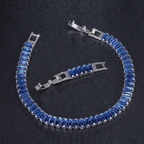 Women Royal Blue Fashion Statement Cubic Shiny Bracelet