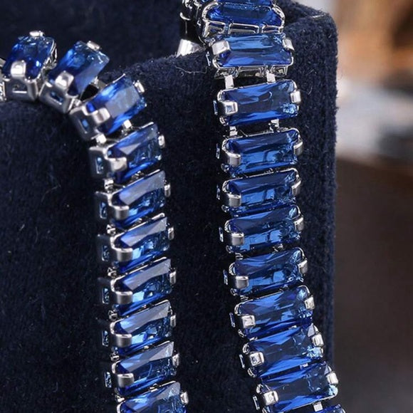 Women Royal Blue Fashion Statement Cubic Shiny Bracelet