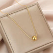 Women Gold Stainless Steel Bead Decor Necklace