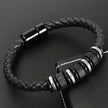 Men Braided Leather Stainless Steel Bracelet