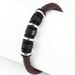 Men Braided Leather Stainless Steel Bracelet