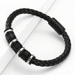 Men Braided Leather Stainless Steel Bracelet