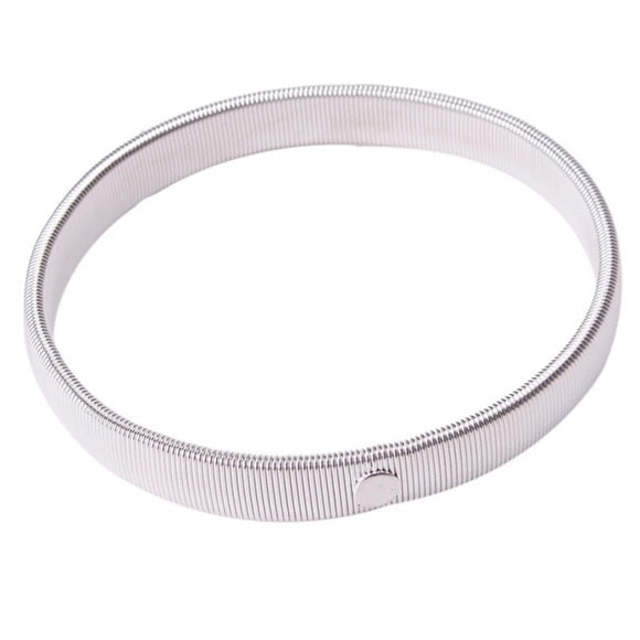 Men Stainless Steel Punk Style Elastic Metal Armband Bracelet