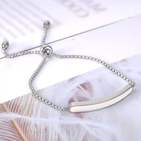 Stainless Steel White Glaze Chain Bracelet