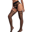 Women Black Cut Out Tight Fishnet Stocking