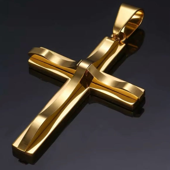 Unisex Stainless Steel Cross Pendant Necklace