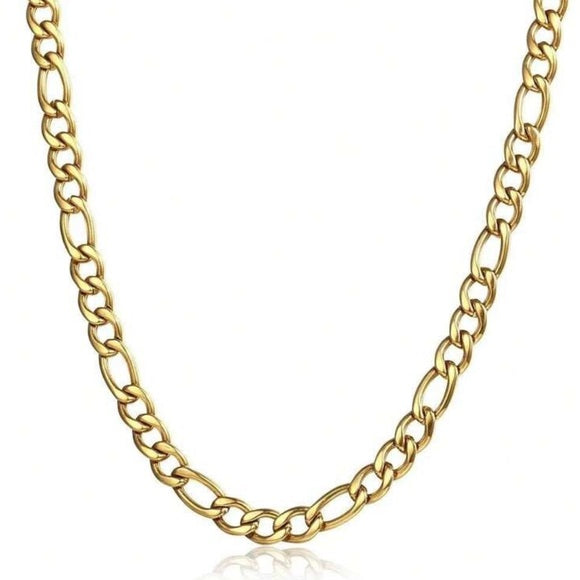 Men Gold Stainless Steel Chain Necklace