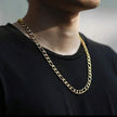 Men Gold Stainless Steel Chain Necklace
