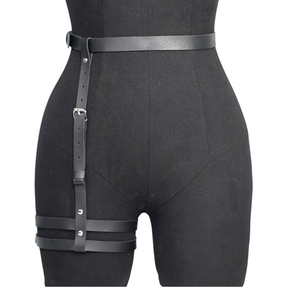 Women Fashionable PU Leather Leg Garter Harness