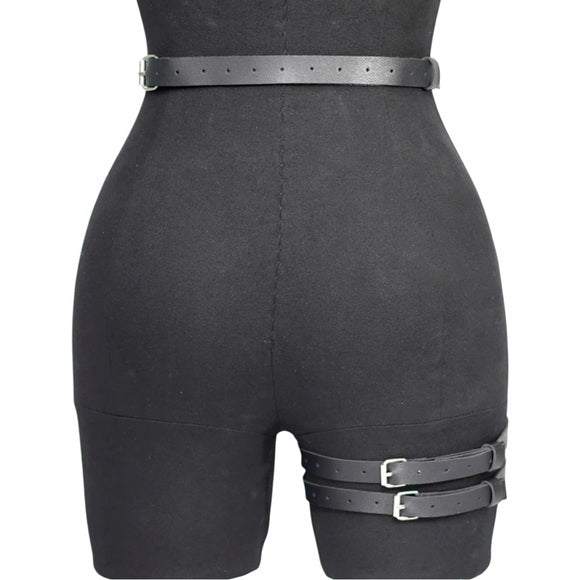 Women Fashionable PU Leather Leg Garter Harness