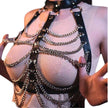 Women Leather & Metal Chain Body Harness