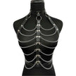 Women Leather & Metal Chain Body Harness