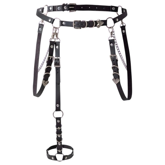 Women Chain Decor Garter Belt Harness