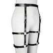 Women Black Leather Gothic Waist Harness