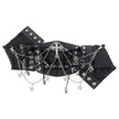 Women Black Lace Chain Skull Cross Tie Decor Elastic Waistband