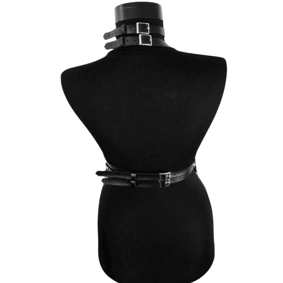 PU Leather Body Chain Belt With Adjustable Harness