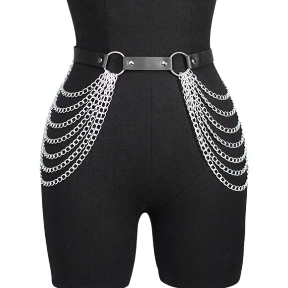 Women Full Body Leather Harness Belt Set