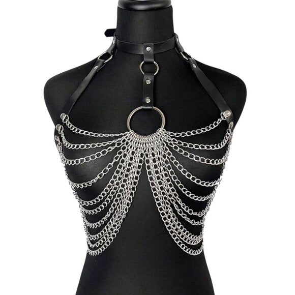 Women Full Body Leather Harness Belt Set