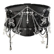 Women Black Lace Chain Skeleton Cross Belt