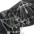 Women Black Lace Chain Skeleton Cross Belt