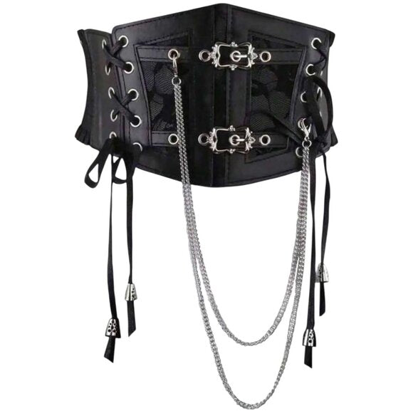 Women Punk Style PU Leather Waist Trainer Belt