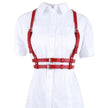 Women Plus Size Gothic Style Red PU Leather Sexy Harness Waist Belt