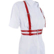 Women Plus Size Gothic Style Red PU Leather Sexy Harness Waist Belt