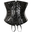 Women Punk Style Zipper Closure Bustier Waist Belt Cropped Corset