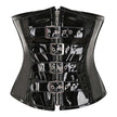 Women Punk Style Zipper Closure Bustier Waist Belt Cropped Corset