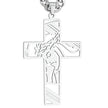 Men Stainless Steel Crown of Thorns Jesus Cross Necklace