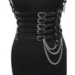 Women Gothic Style 5 Layer Chain Faux Leather Harness