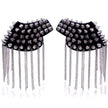 1Pair Women Chain Tassel Rivet Shoulder Pad Brooch Punk Tassel Metal Epaulet