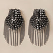 1Pair Women Chain Tassel Rivet Shoulder Pad Brooch Punk Tassel Metal Epaulet